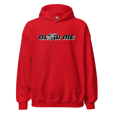 Funny Car Enthusiast Hoodie Blow Me Turbo Sweatshirt in Red